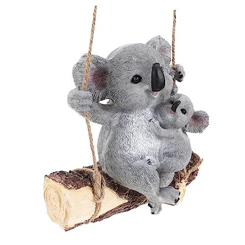Yardenfun Koala-gartenfigur Aus Kunstharz Graue Dekoration Für Outdoor-schmuck Originelles Gartenornament Für Hofdekoration