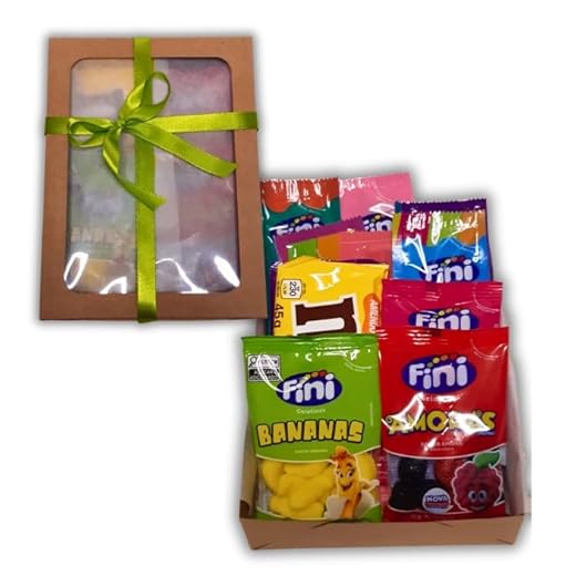 Kit Presente Lembrancinha Bala Fini Tubes Fini Beijos Fini Amora Goma Gelatina Sortidas e M&m's chocolate