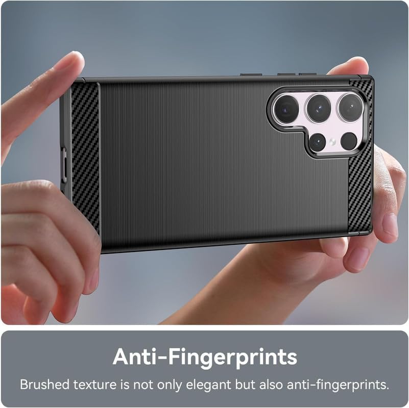Image of Hybrid Carbon Fiber Back Case for Samsung Galaxy S24 Ultra (Black)