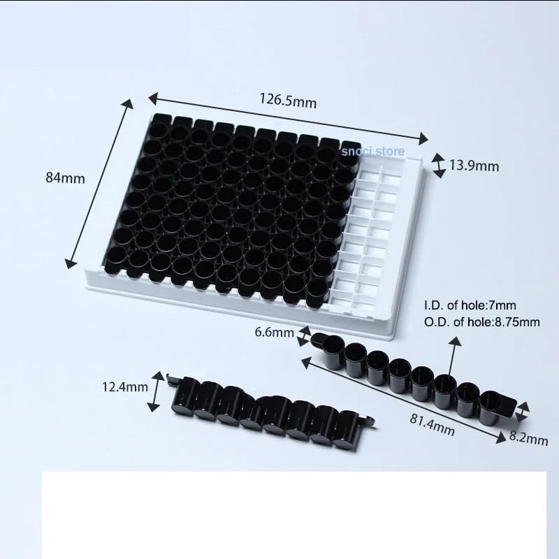 96 Holes Elisa Plate for Lab Equipment Well Culture Plate Tissue Culture Tool，polystyrene Detachable sterile Packing 5Pcs/Pack(Transparent-5set)