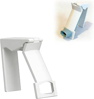 Inhaler Assistive Device for Ventolin, Easy-Grip Respiratory Aid, Ergonomic Handle for Standard MDI Canisters, Hand Mobility Support Tool (White)