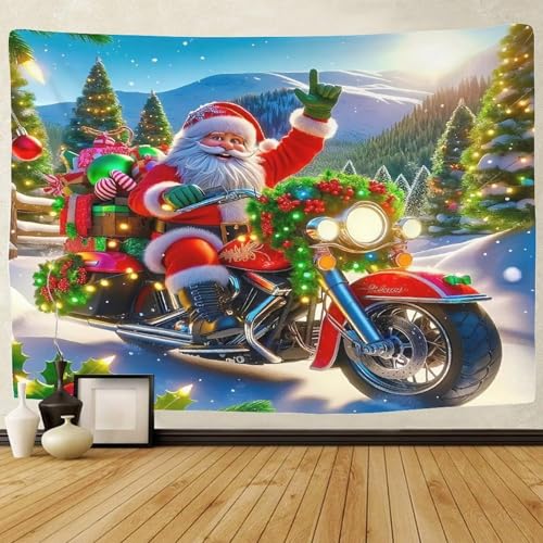 Tenture 3D Père Noël pour habiller un grand mur de dortoir ou de chambre - 2