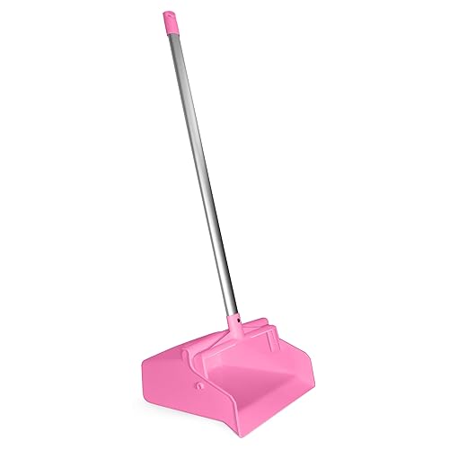 Miniatura 10 de SPARTA Recogedor vertical con mango de aluminio, borde dentado para peinar escobas, bloqueo de yugo seguro con orificio para colgar de fácil