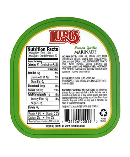 Lupo's Original Endicott Style Italian Spiedie Marinade Sauce 16oz and Lemon Garlic Marinade 16oz Bundle