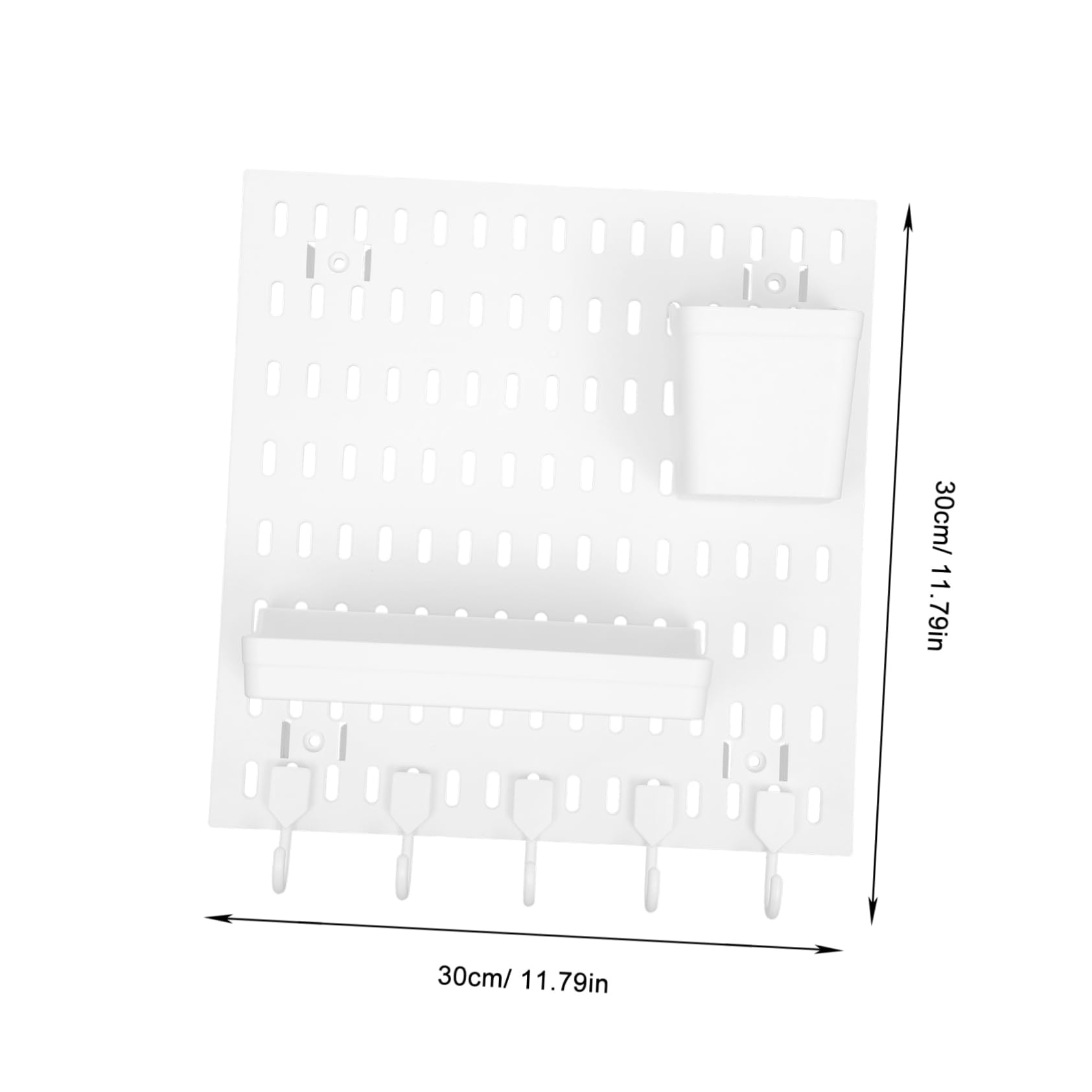 PRETYZOOM Kit de Tablero Perforado para Montaje en Pared sin Taladro, Organizador de Pared Blanco de PP con Fuerte Capacidad de Carga para Cocina y Baño Moderno