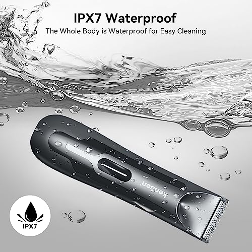 Body-Hair-Trimmer-for-Men-kensen-Electric-Groin-Hair-Trimmer-Rechargeable-Ball-Shaver-Groomer-Replaceable-Ceramic-Blade-Heads-Waterproof-WetDry-Clippers-Male-Pubic-Hair-Hygiene-Razor