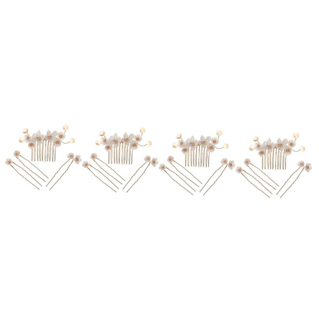 minkissy 16pezzi Pettine Da Sposa Con Fiori Accessori Eleganti Per Matrimonio e Cerimonie Di Accessori Per U-shaped Per Donne e Ragazze