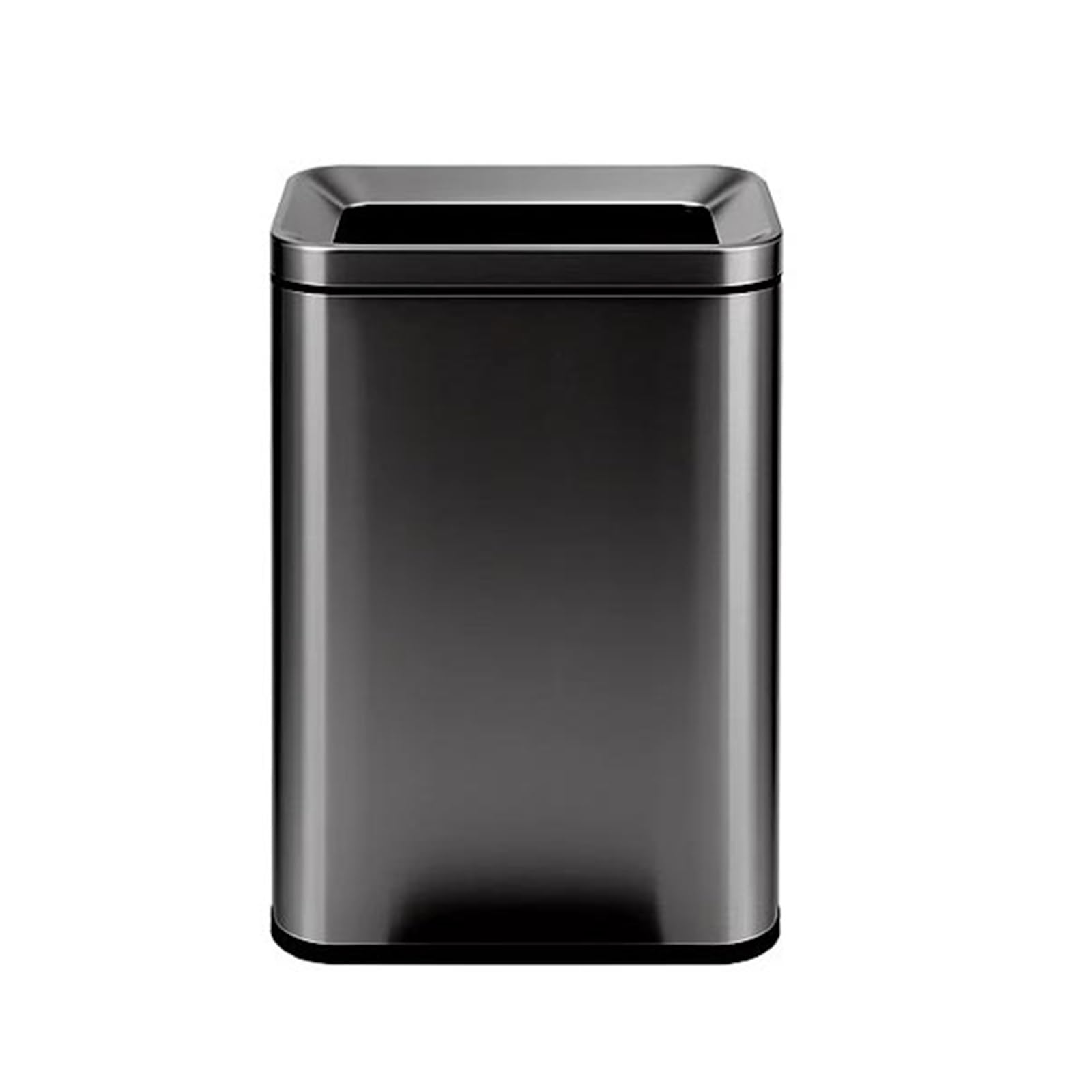 Z4T8M2K6G5 Waste Bin Stainless Steel Open Top Trash Can Garbage for Kitchen, Bathroom, Office or More with Removable Bin Trash Can(Black)