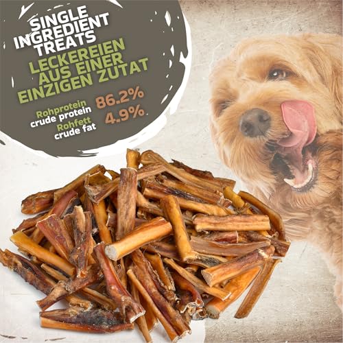 Rinderkopfhaut für Hunde 12cm 1kg (ca. 25-30 Stück) | Getrocknete Rinderkopfhaut Kauartikel | 100% natürlich | Luftgetrocknet | Getreidefrei | Langer Kauspaß für kleine & große Hunde