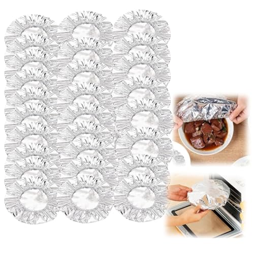 Cubierta de aislamiento de papel de aluminio, cubierta de aislamiento de película de aluminio repetible para alimentos, 10/30/50/100 piezas, película aislante de mantenimiento fresco para alimentos de