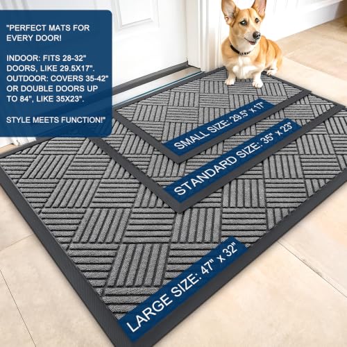 Image of OLANLY Front Door Mat Outside Entrance, Waterproof Heavy-Duty Doormat
