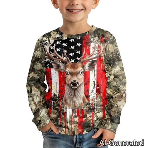 Image of Renewold Boys Girls Tees Kids T-Shirt Long Sleeve Crewneck T Shirts Casual Athletic Tops Clothing for Home School Travel