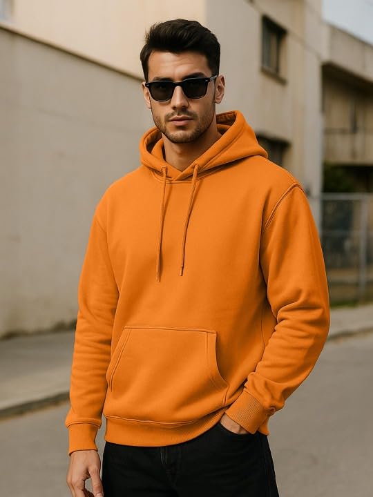 Image of Veirdo 280 GSM Cotton Fleece | Hooded Neck Full Sleeve | Regular Fit Sweatshirt | Solid Hoodie for Men | Sizes: S to 3XL