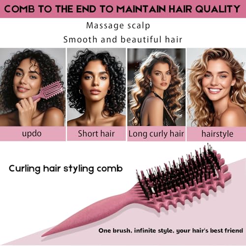 Image of Curly Hair Brush Candybrush Curl Defining Brush for Detangling Shaping and Defining Curls for Women, Men, Wet & Dry Hair (Pink)