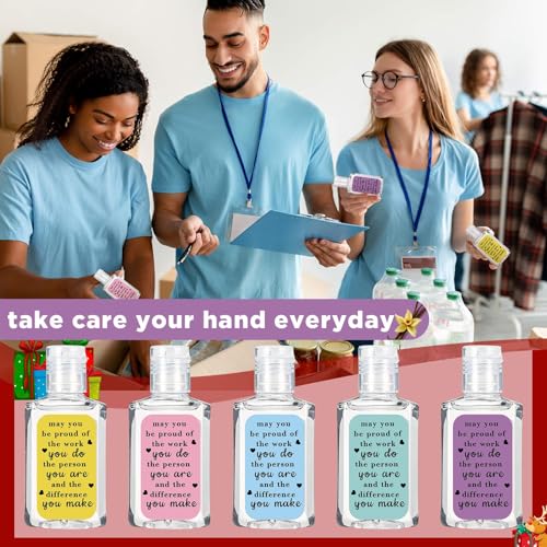 50 Pcs Thank You Gifts for Coworker Mini Hand Sanitize Gel Bulk Scent Hand Sanitizer Travel Size Inspirational Appreciation Gifts for Christmas Party Supplies Friends Teacher Employee - Image 5