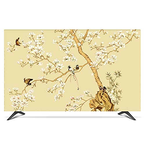 Genérico Funda TV Exterior,Funda para Televisor Cubierta de capucha decorativa para TV pantalla Paisaje Pájaros Árbol flores Montain Impermeable(A,28 inch)