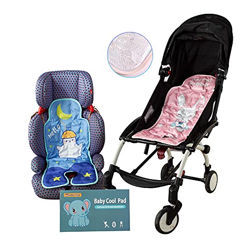 Baby Stroller Cool pad Dining Chair ice Bead Cushion no Need to refrigerate Keep at 25â„ƒ Safety seat Cooling Cushion Lining Support Infants and Toddlers Quick and Easy Installation (Pink)