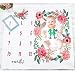 Baby Monthly Milestone Blanket, Oenbopo Newborn Infant Photo Prop Shoots Backdrop Kids Swaddling Wrap Baby Shower Gift with Month Numbers for Photography Background (Flower)