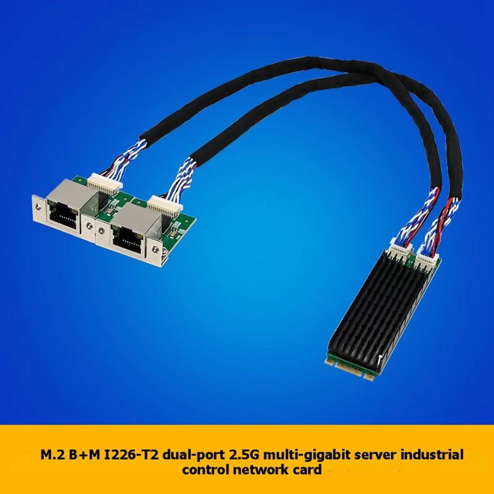 Przemysłowy adapter Gigabit Ethernet 2,5G M. 2 B+ M I226-T2 dwuportowa karta sieciowa