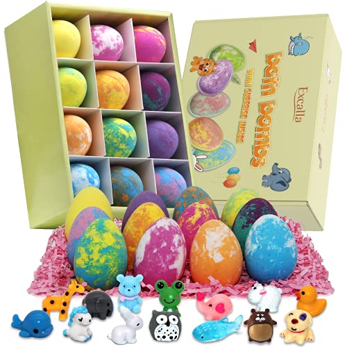 Bath Bombs For Kids With Toys Inside For Girls Boys - 12Pcs Surprise Colorful Bubble Bath Fizz Balls, Handmade And Kids Safe For Birthday Easter Eggs Stuffers Christmas Gifts #TOP1