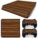YWZQ per PS4 Slim Stickers Skin per Playstation 4 Slim Console & Controller Cover Skin Decalcomanie Pelle Gamepad Adesivi Pellicola Adesivi Legno Grano,K