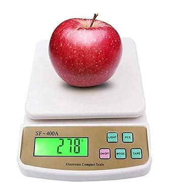 THERMOMATE SF400 Electronic Kitchen Digital Weighing Scale 10 Kg Weight Machines for Kitchen Weight Machine Weight Scale Kitchen Kitchen Weight Machine Digital(Adapter is included with the scale)
