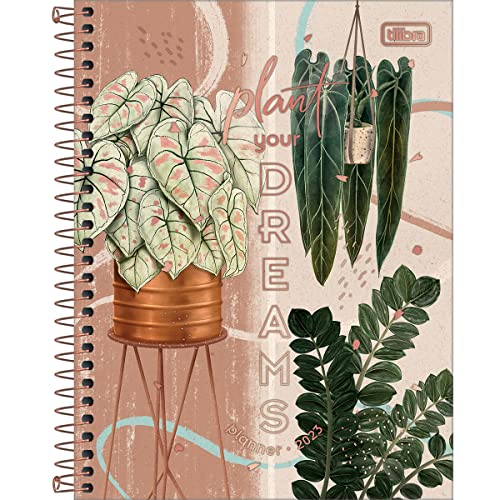Planner Espiral 17,7 x 24 cm Naturalis 2023 - Fundo Marrom - Tilibra