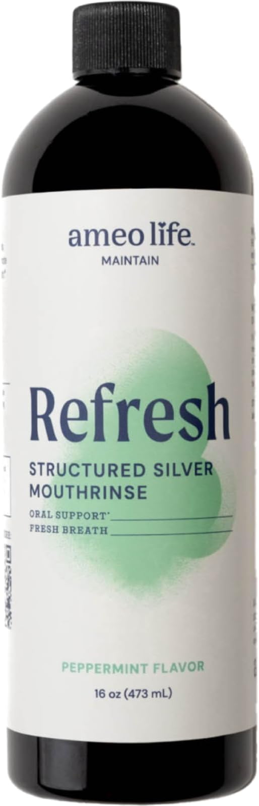 Structured Silver Mouthwash 10ppm Mint Flavor - Natural Colloidal Mouthwash for Fresh Breath & Oral Health, Alcohol-Free Oral Rinse with Silver Nanoparticles, 16 oz