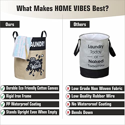 Image of 45 L Canvas Laundry Basket for Clothes & Toys (Go to Wash)
