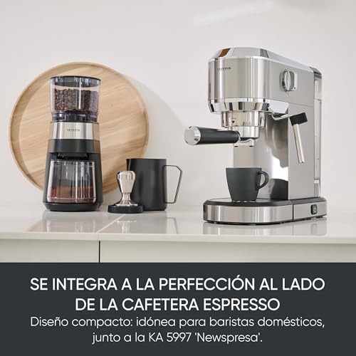 Miniatura 7 de Severin Molinillo De Café Eléctrico De Disco Que Conserva El Aroma, Dosis Ajustable, Ajuste Del Grado De Molienda En 30 Pasos, Recipiente Para Café Extraíble, 140 W, Acero Inoxidable, Km 3880