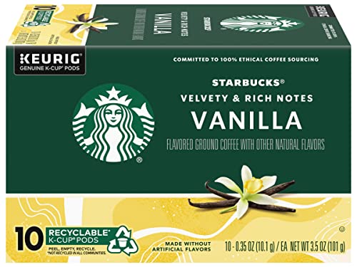Image of Starbucks Flavored Coffee K-Cup Pods, Vanilla Flavored Coffee, Made without Artificial Flavors, Keurig Genuine K-Cup Pods, 10 CT K-Cups /Box (Pack of 3 Boxes)