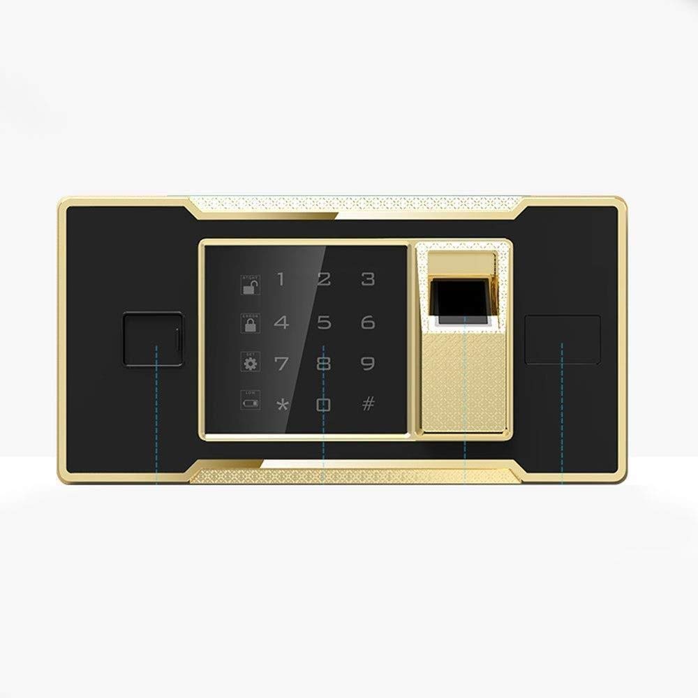 Caja fuerte de alta seguridad con huellas dactilares para el hogar y la oficina, gran capacidad, 45 x 33 x 39 cm, armario de seguridad de acero antirrobo, marrón, protegido con contraseña, resistente