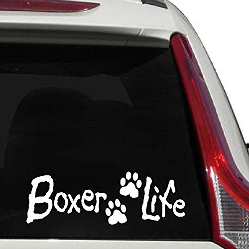 Boxer Life Decal Vinyl Sticker|Cars Trucks Vans Walls Laptop| White |7.5 x 2.5 in|CCI478