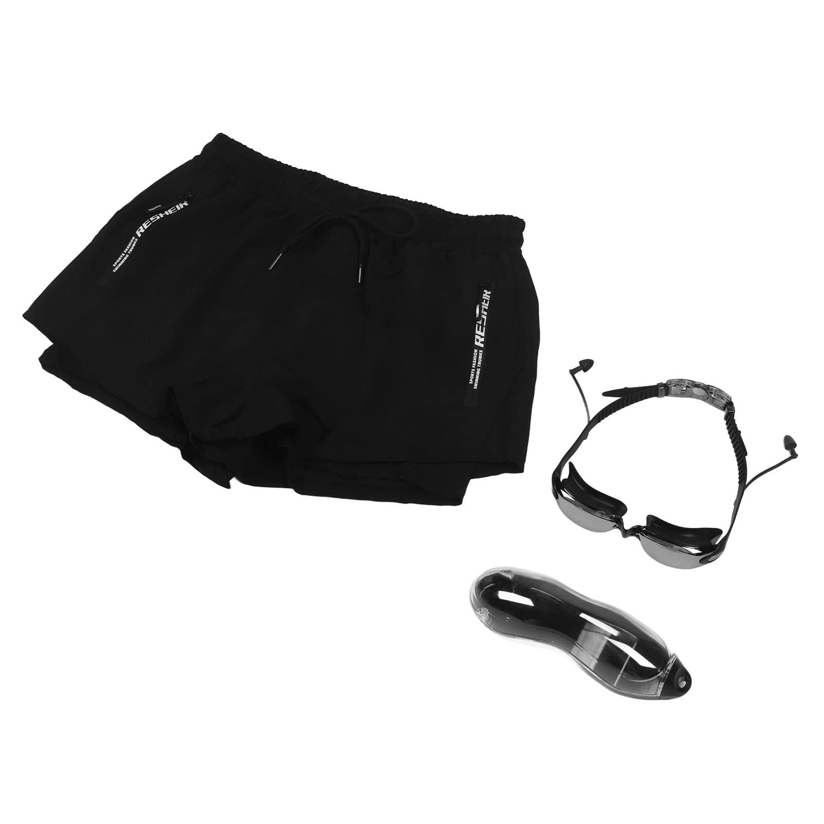 Men Swim Shorts, Quick Drying Double Layer U Shaped Crotch Male Swim Shorts with Swimming Goggles for Summer (L)-image-40