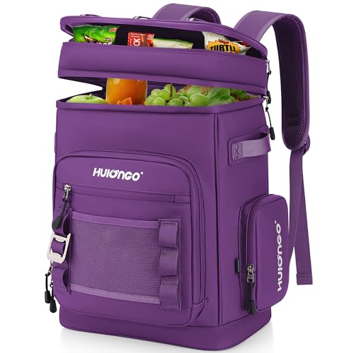 Hulongo 30L Insulated Cooler Backpack (Purple) — 48-Can Capacity