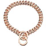 ¿Cómo elegir el tamaño correcto? Ancho de la cadena: 15 mm, longitud: 16 a 26 pulgadas. Mide el punto más ancho alrededor de la cabeza de tu perro y añade 4 pulgadas de longitud inicial del collar para ajustar (si el cuello de tu perro es: 20 pulgadas, elige que el collar de perro sea de 24 pulgadas)