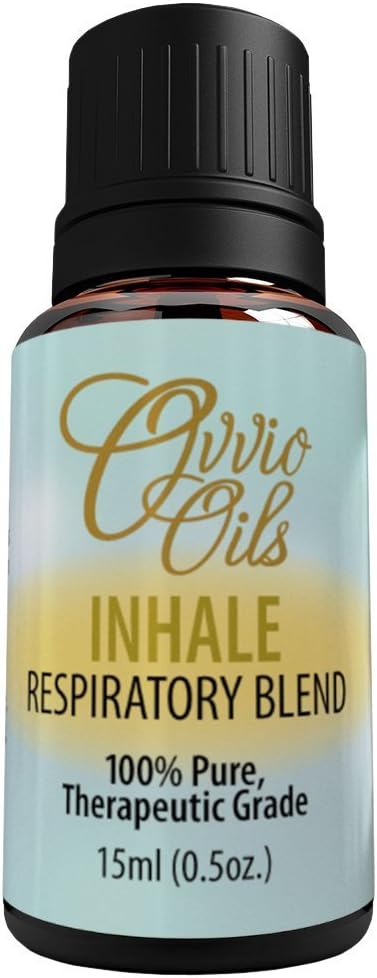 Inhale Respiratory Blend by Ovvio Oils | Essential Oils for Natural Breathing | Allergy, Sinus, Congestion Relief | Premium Grade 100% Pure Undiluted Essential Oil from France and Spain | Large 15ml
