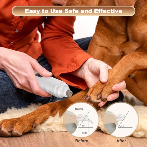 kailund Moedor de unhas silencioso para cães grandes, recarregável de 2 velocidades, com 3 portas de