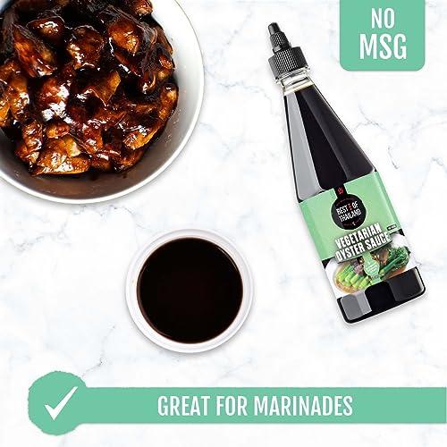 Best Of Thailand Vegetarian Oyster Sauce | [Improved No Msg] Real Authentic Asian Brewed Vegan Sauces For Dressings & Cooking | Certified Kosher & Fat-Free thumb #1