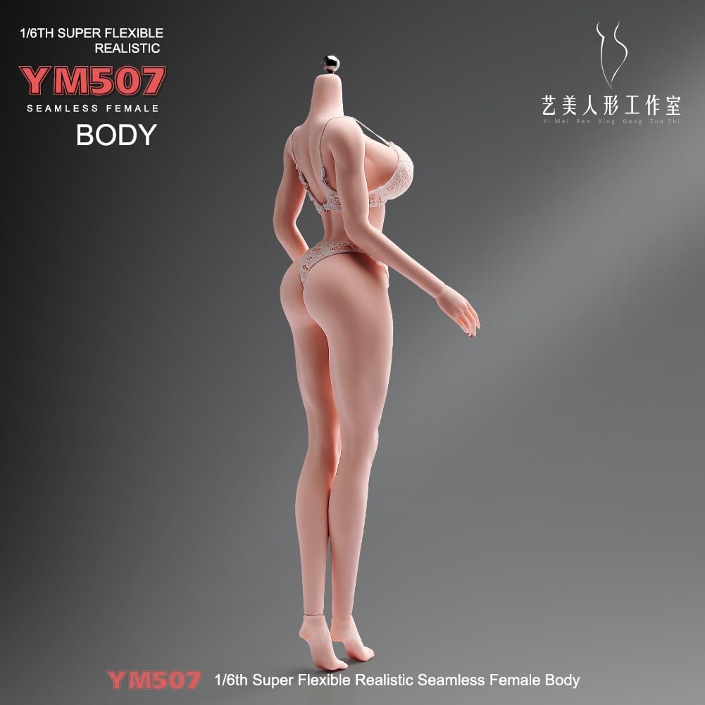 AMITD Statuetta da donna in scala 1/6, 30,5 cm, corpo pallido, scheletro in acciaio senza cuciture, per scena in miniatura fai da te