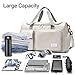 Suruid Travel Duffel Bag with Shoes Compartment Sports Gym Bag with Dry Wet Separated Pocket for Men and Women, Overnight Bag Weekender Bag Training Handbag Yoga Bag - White Gray