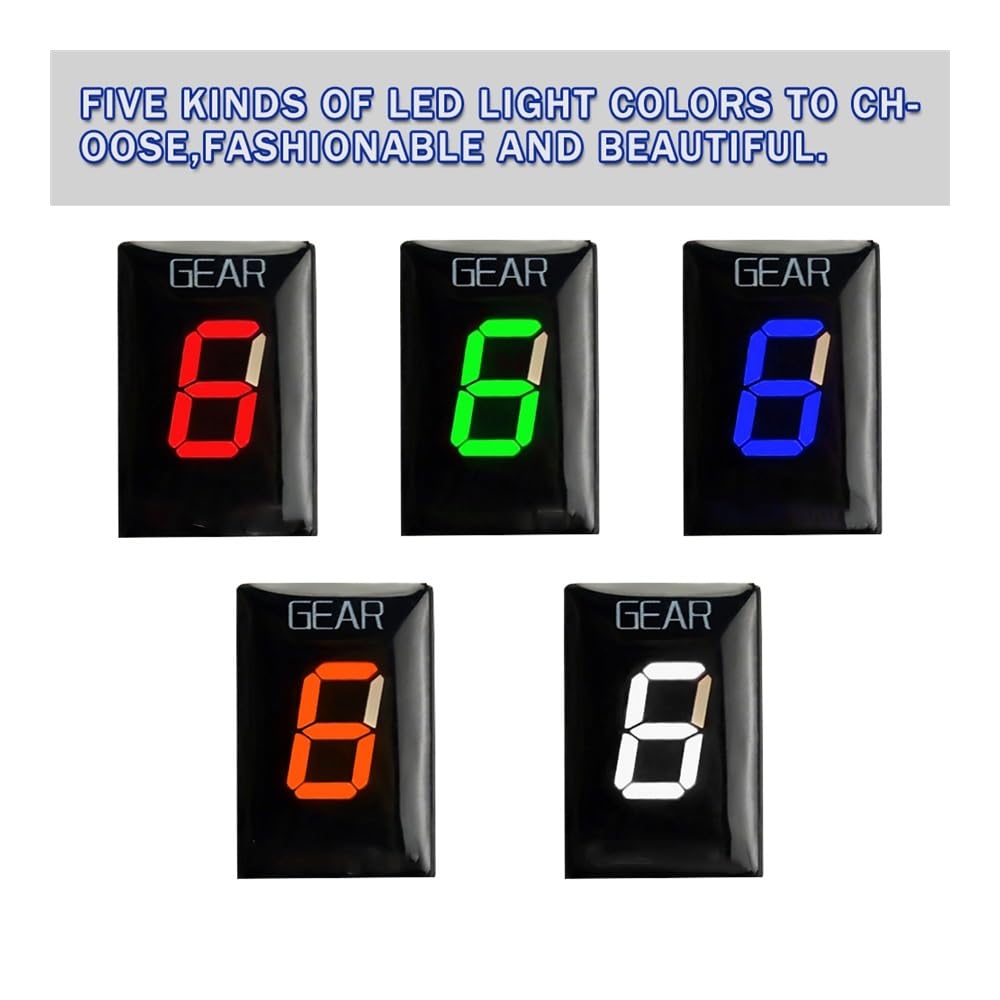per Moto, Elettronica per Moto, Display a 1-6 Livelli, indicatore di Marcia Digitale, misuratore di Marcia per TRX ATV, Tutti Gli Anni, Fi, Accessori per Modello (Arancione)