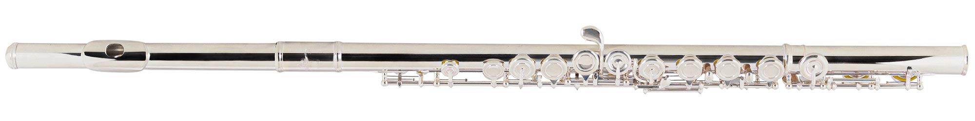 FL-19/3 Querflöte, 3-teilige Querflöte, Komplett versilbert | Mundlochplatte: 925er Sterling-Silber, Kopfstück: Neusilber, Korpus: Neusilber, C-Fuß, Geschlossene Klappen, E-Mechanik