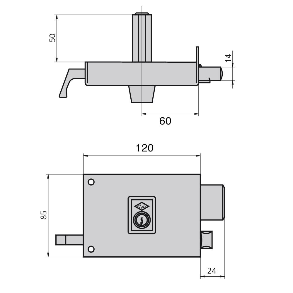 Cerradura Cvl 1125a/ 12/he Derecha