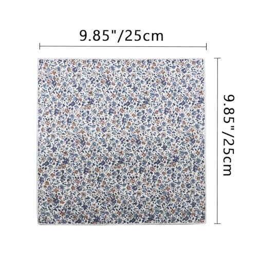 Image of Floral Pocket Squares for Men with Holder Printed Flower Mens Handkerchief Cotton Suit Pocket Hanky for Wedding
