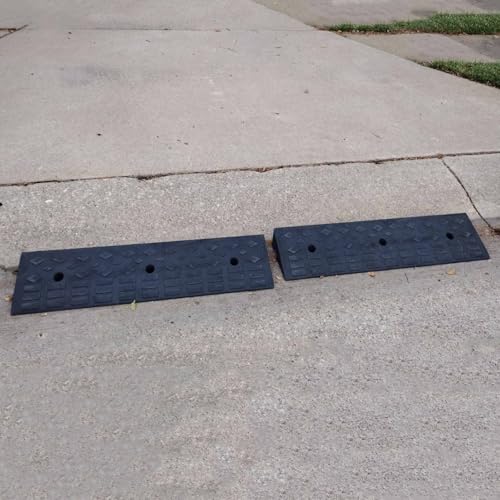 Rampa portátil de caucho para bordillos - Rampa para vehículos, camiones, motocicletas y sillas de ruedas con altura de elevación de 13 cm miniatura 4