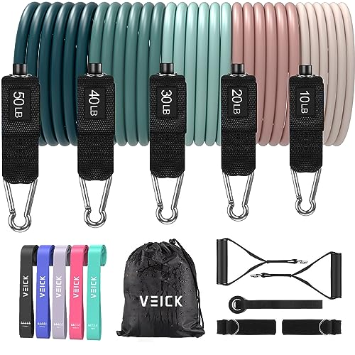VEICK Resistance Bands, Exercise Bands, Workout Bands, Resistance Bands for Working Out with Handles for Men and Women, Exerc