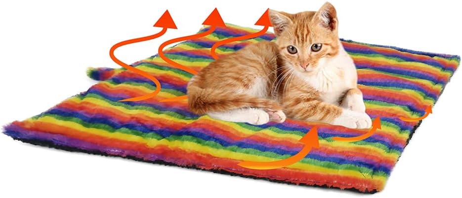 Rainbow Fleece Self-Heating Thermal Pet Mat