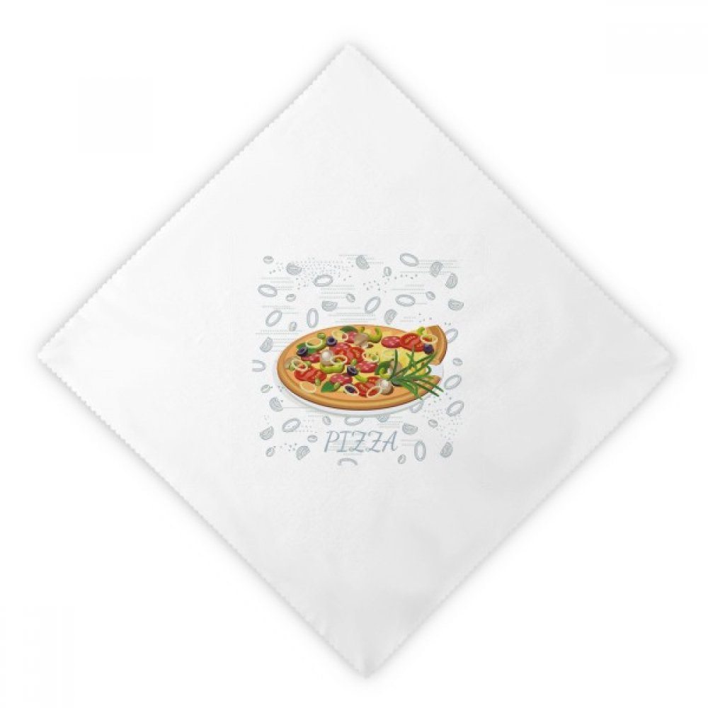 Serviettes en tissu réutilisables grand format multicolore au design pizza et oignon