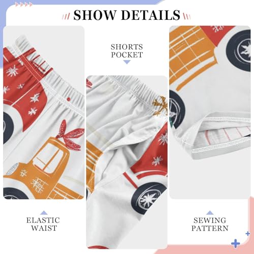 ZZXXB Xmas Truck Boys Long Pants Soft Trousers Elastic Waist Kids Lounge Bottoms with Pockets S-XL4